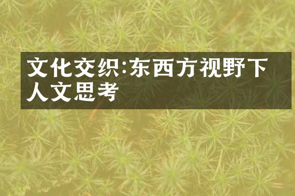 文化交织:东西方视野下的人文思考