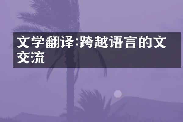 文学翻译:跨越语言的文化交流