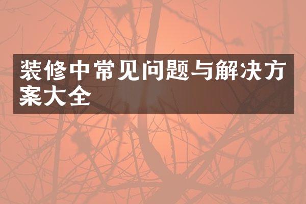 装修中常见问题与解决方案全