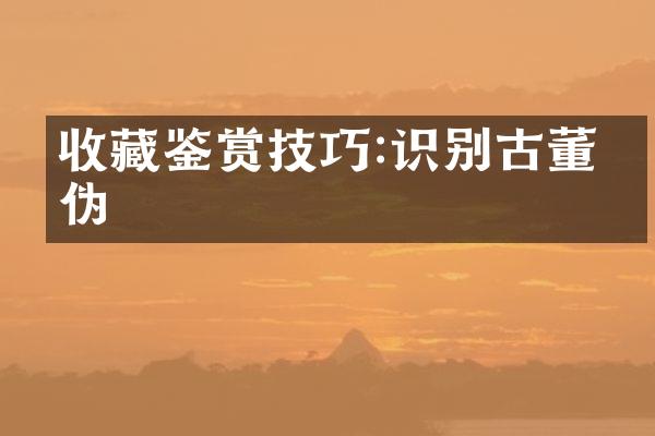 收藏鉴赏技巧:识别古董真伪