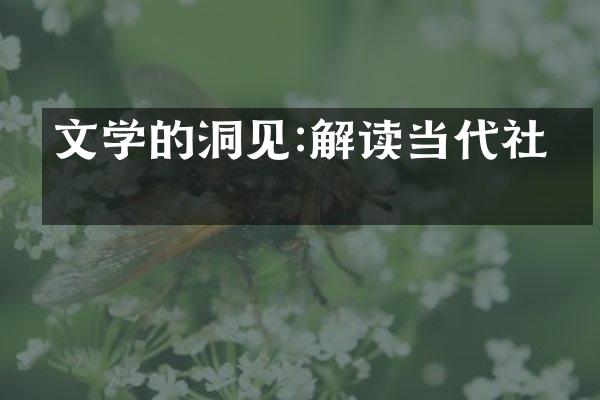 文学的洞见:解读当代社会