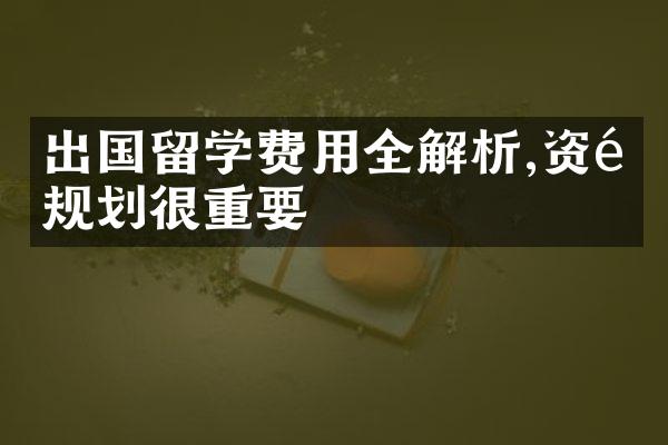 出国留学费用全解析,资金规划很重要