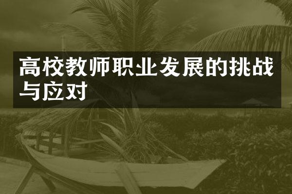 高校教师职业发展的挑战与应对