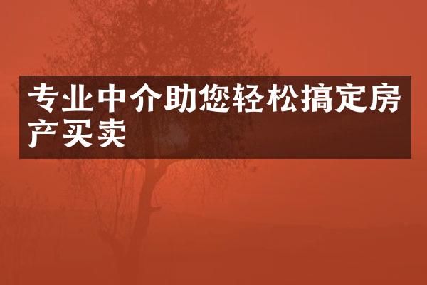 专业中介助您轻松搞定房产买卖