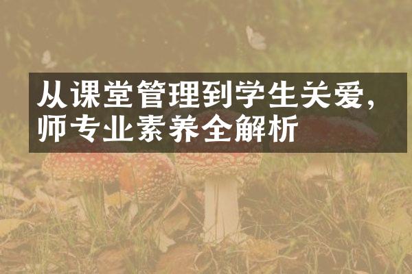 从课堂管理到学生关爱,教师专业素养全解析