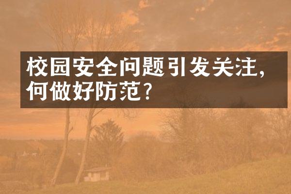 校园安全问题引发关注,如何做好防范?