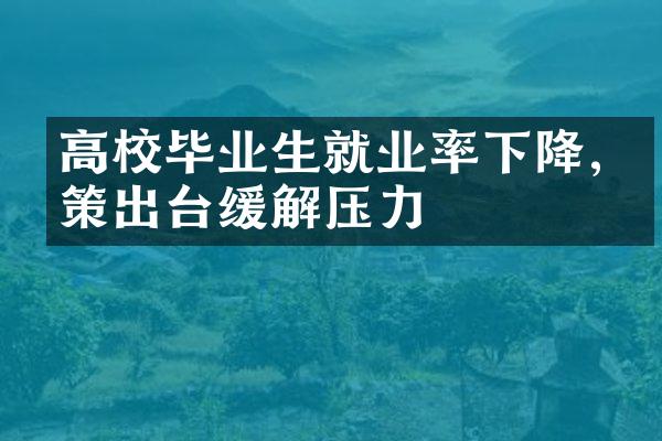 高校毕业生就业率下降,政策出台缓解压力