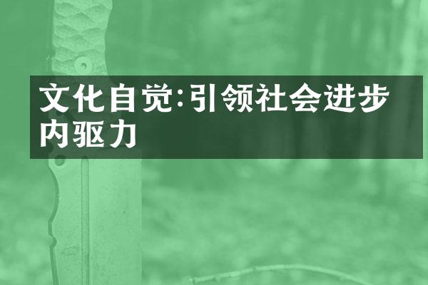 文化自觉:引领社会进步的内驱力