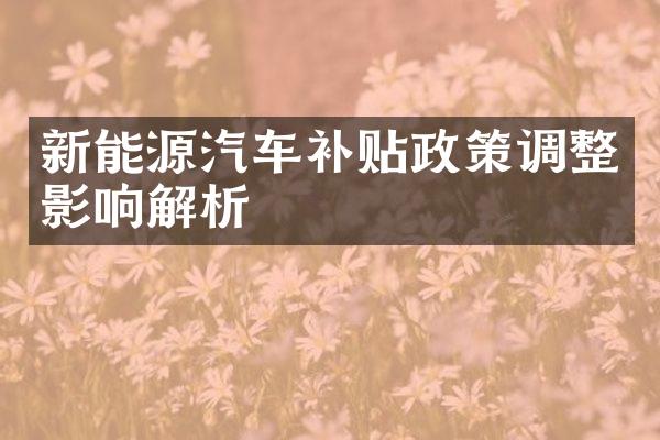 新能源汽车补贴政策调整影响解析