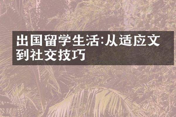 出国留学生活:从适应文化到社交技巧