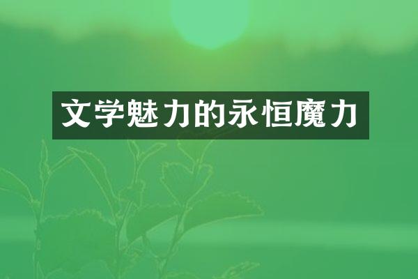 文学魅力的永恒魔力