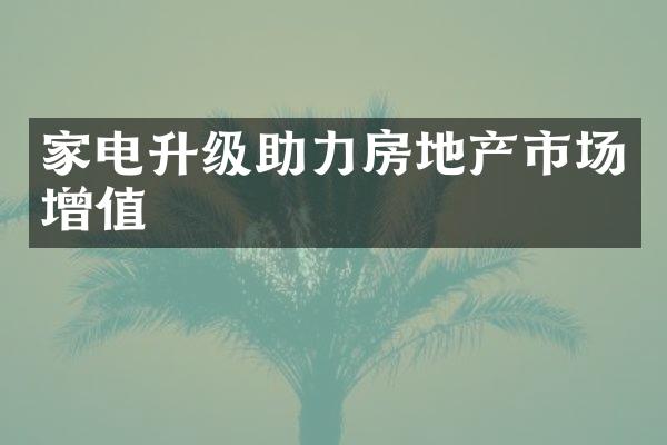 家电升级助力房地产市场增值