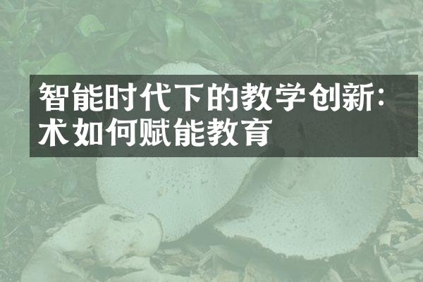 智能时代下的教学创新:技术如何赋能教育