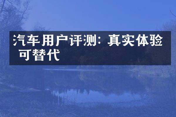 汽车用户评测: 真实体验无可替代