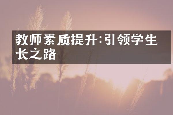 教师素质提升:引领学生成长之路