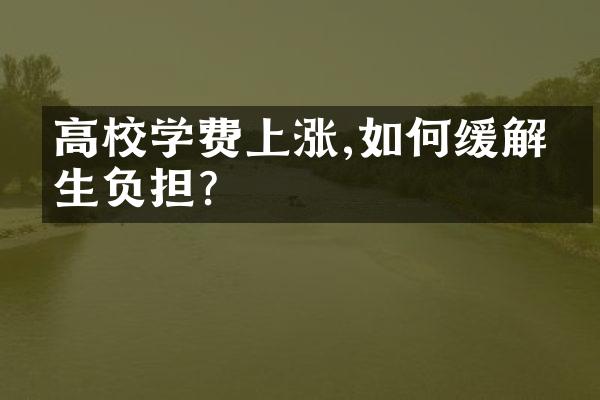 高校学费上涨,如何缓解学生负担?