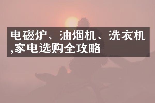 电磁炉、油烟机、洗衣机,家电选购全攻略