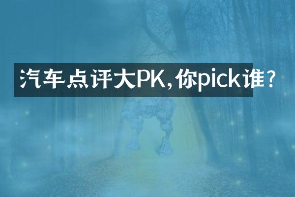 汽车点评大PK,你pick谁?