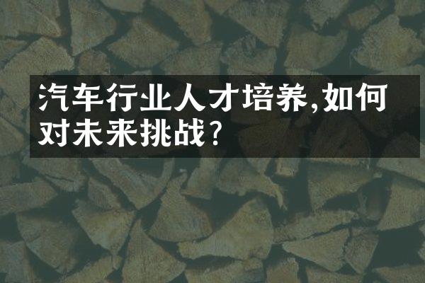 汽车行业人才培养,如何应对未来挑战?