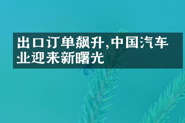 出口订单飙升,汽车企业迎来新曙光