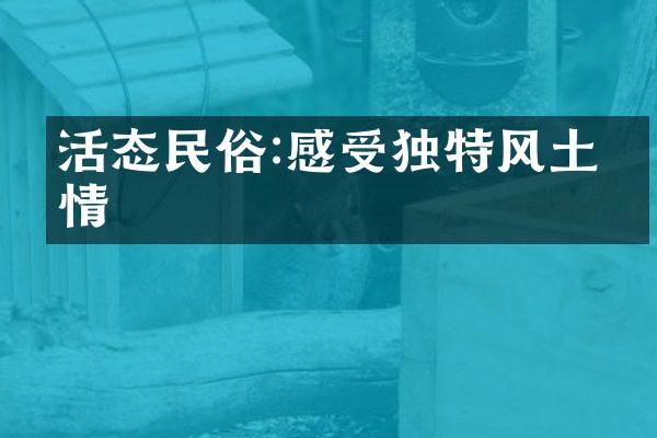 活态民俗:感受独特风土人情