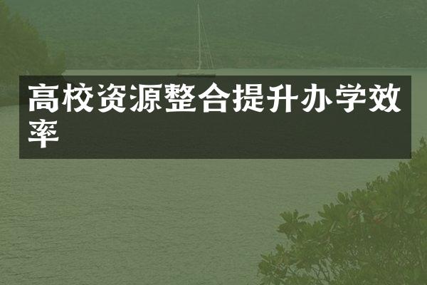 高校资源整合提升办学效率