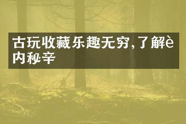 古玩收藏乐趣无穷,了解行内秘辛