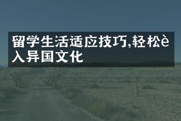 留学生活适应技巧,轻松融入异国文化