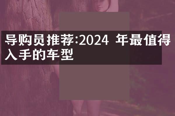 导购员推荐:2024 年最值得入手的车型