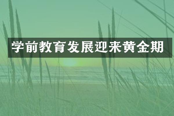 学前教育发展迎来黄金期