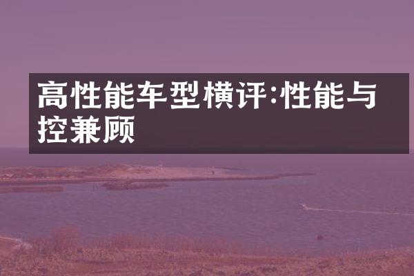 高性能车型横评:性能与操控兼顾