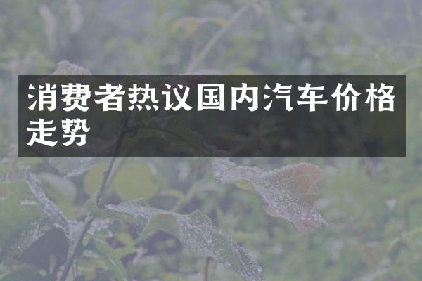 消费者热议国内汽车价格走势