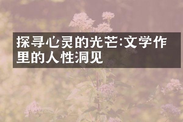 探寻心灵的光芒:文学作品里的人性洞见