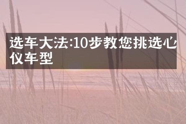 选车大法:10步教您挑选心仪车型