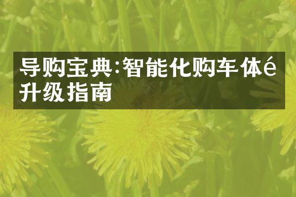 导购宝典:智能化购车体验升级指南