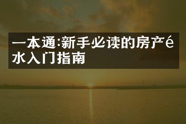 一本通:新手必读的房产风水入门指南