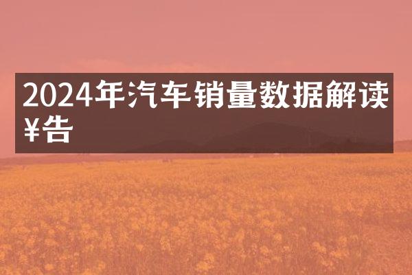 2024年汽车销量数据解读报告