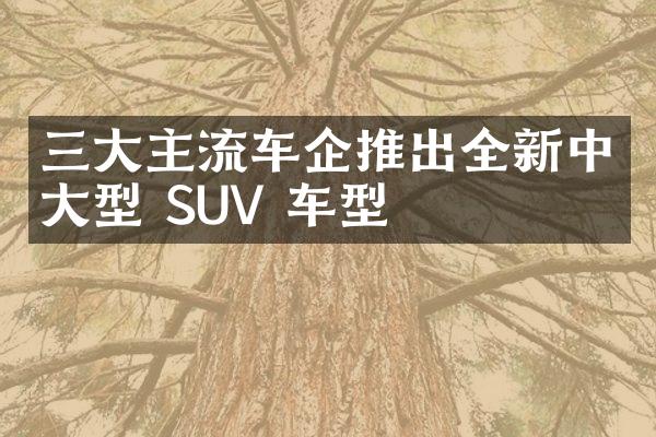 三大主流车企推出全新中大型 SUV 车型