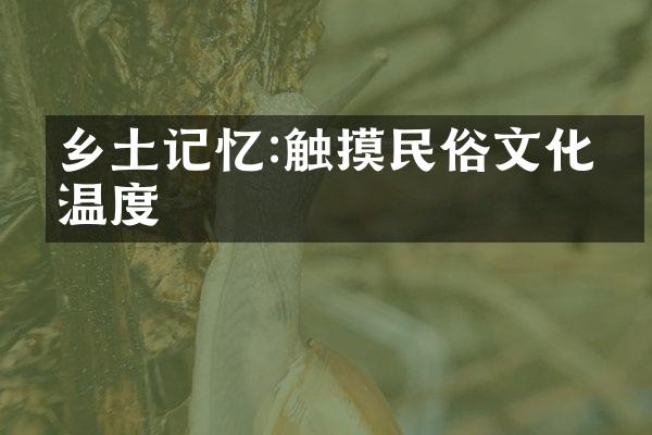 乡土记忆:触摸民俗文化的温度