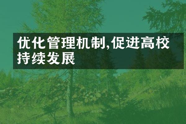 优化管理机制,促进高校可持续发展