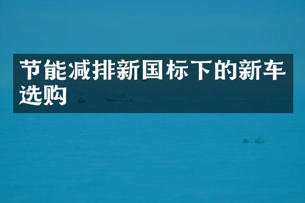 节能减排新国标下的新车选购