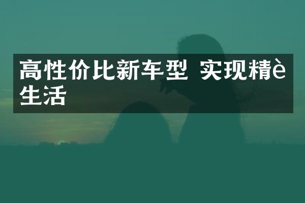 高性价比新车型 实现精致生活