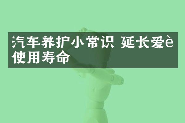 汽车养护小常识 延长爱车使用寿命