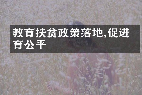 教育政策落地,促进教育公平