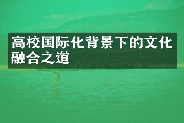 高校国际化背景下的文化融合之道