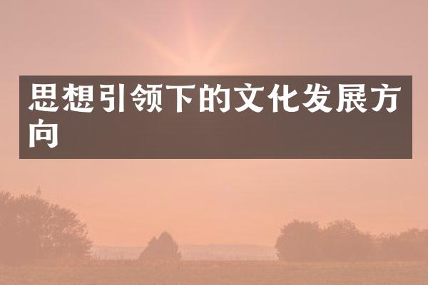 思想引领下的文化发展方向