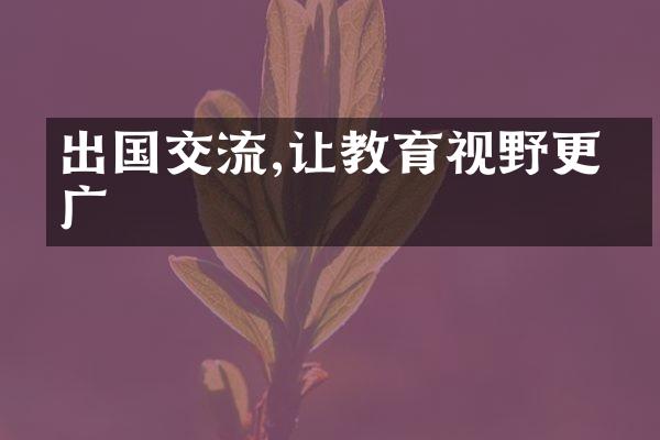 出国交流,让教育视野更宽广