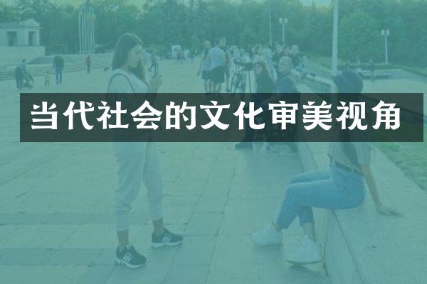 当代社会的文化审美视角