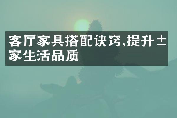 客厅家具搭配诀窍,提升居家生活品质