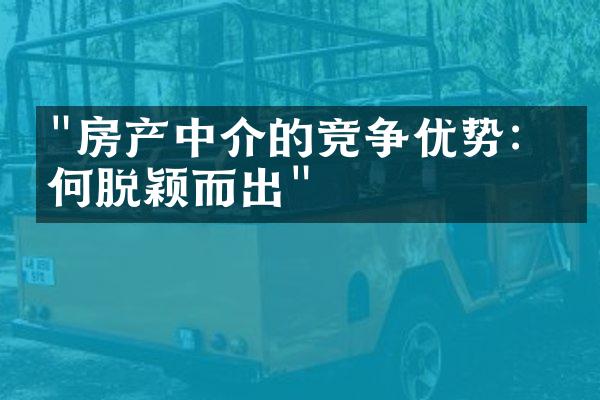 "房产中介的竞争优势：如何脱颖而出"